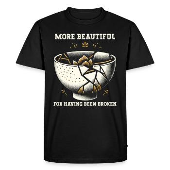 Kintsugi Kintsukuroi Art japonais imparfait - T-shirt Premium bio Homme - noir - Devant - Nico (187cm)