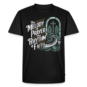 Prayer Songs Jesus Christ Religious Music - Men's Premium Organic T-Shirt - black - Front - Nico (187cm)