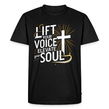 Prayer Songs Jesus Christ Religious Music - Men's Premium Organic T-Shirt - black - Front - Nico (187cm)