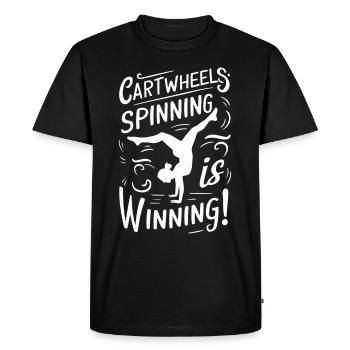 Cartwheeling Gymnastique Gymnaste Costume Roue de charrette - T-shirt Premium bio Homme - noir - Devant - Nico (187cm)