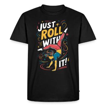 Cartwheeling Gymnastique Gymnaste Costume Roue de charrette - T-shirt Premium bio Homme - noir - Devant - Nico (187cm)