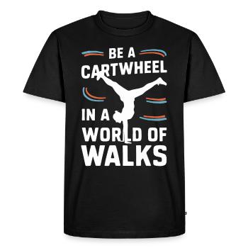 Cartwheeling Gymnastique Gymnaste Costume Roue de charrette - T-shirt Premium bio Homme - noir - Devant - Nico (187cm)