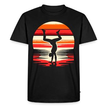 Cartwheeling Gymnastique Gymnaste Costume Roue de charrette - T-shirt Premium bio Homme - noir - Devant - Nico (187cm)