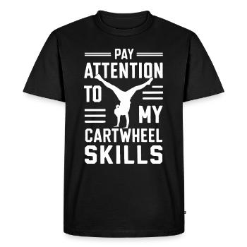 Cartwheeling Gymnastique Gymnaste Costume Roue de charrette - T-shirt Premium bio Homme - noir - Devant - Nico (187cm)