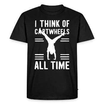 Cartwheeling Gymnastique Gymnaste Costume Roue de charrette - T-shirt Premium bio Homme - noir - Devant - Nico (187cm)