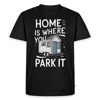 Rolling Tiny House Mode de vie minimaliste - T-shirt Premium bio Homme - noir - Devant - Nico (187cm)