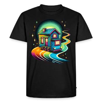 Rolling Tiny House Mode de vie minimaliste - T-shirt Premium bio Homme - noir - Devant - Nico (187cm)