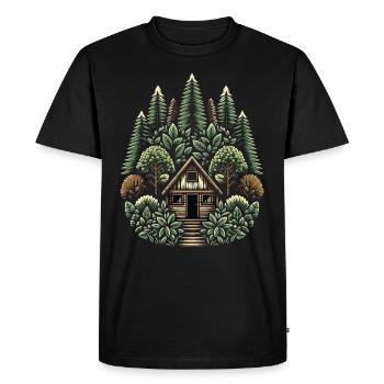 Rolling Tiny House Mode de vie minimaliste - T-shirt Premium bio Homme - noir - Devant - Nico (187cm)