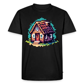 Rolling Tiny House Mode de vie minimaliste - T-shirt Premium bio Homme - noir - Devant - Nico (187cm)