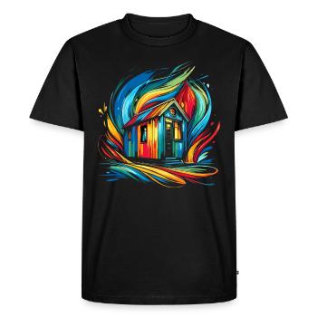 Rolling Tiny House Mode de vie minimaliste - T-shirt Premium bio Homme - noir - Devant - Nico (187cm)