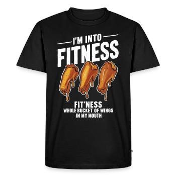 Ailes de poulet Aile de poulet cuit chaud Restauration rapide - T-shirt Premium bio Homme - noir - Devant - Nico (187cm)