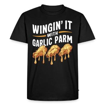 Ailes de poulet Aile de poulet cuit chaud Restauration rapide - T-shirt Premium bio Homme - noir - Devant - Nico (187cm)