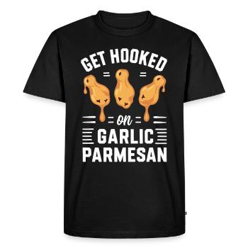 Ailes de poulet Aile de poulet cuit chaud Restauration rapide - T-shirt Premium bio Homme - noir - Devant - Nico (187cm)