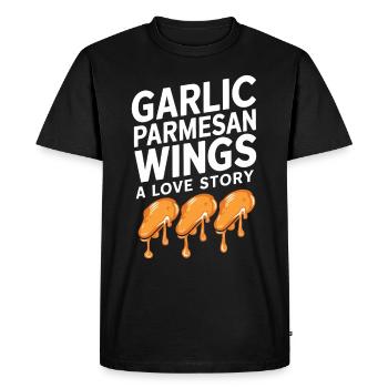 Ailes de poulet Aile de poulet cuit chaud Restauration rapide - T-shirt Premium bio Homme - noir - Devant - Nico (187cm)