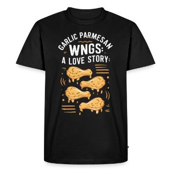 Ailes de poulet Aile de poulet cuit chaud Restauration rapide - T-shirt Premium bio Homme - noir - Devant - Nico (187cm)