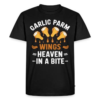 Ailes de poulet Aile de poulet cuit chaud Restauration rapide - T-shirt Premium bio Homme - noir - Devant - Nico (187cm)