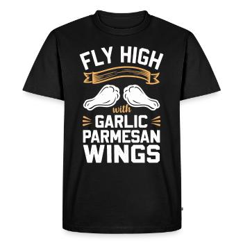 Ailes de poulet Aile de poulet cuit chaud Restauration rapide - T-shirt Premium bio Homme - noir - Devant - Nico (187cm)