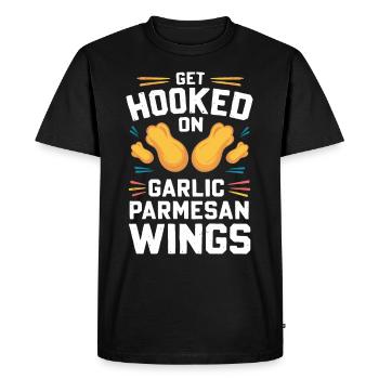 Ailes de poulet Aile de poulet cuit chaud Restauration rapide - T-shirt Premium bio Homme - noir - Devant - Nico (187cm)