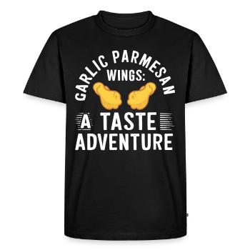 Ailes de poulet Aile de poulet cuit chaud Restauration rapide - T-shirt Premium bio Homme - noir - Devant - Nico (187cm)