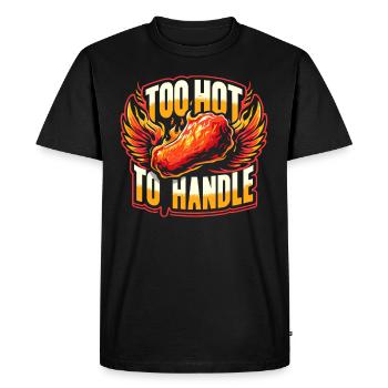Ailes de poulet chaudes Ailes de poulet épicées Ailes de buffle - T-shirt Premium bio Homme - noir - Devant - Nico (187cm)