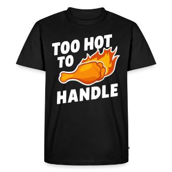 Ailes de poulet chaudes Ailes de poulet épicées Ailes de buffle - T-shirt Premium bio Homme - noir - Devant - Nico (187cm)