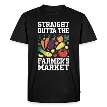 Marché fermier Agriculture Agriculture Alimentation - T-shirt Premium bio Homme - noir - Devant - Nico (187cm)
