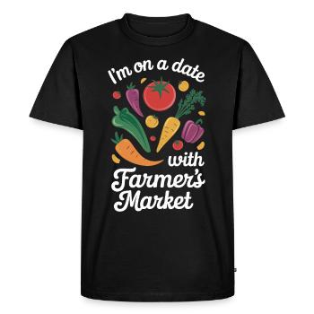 Marché fermier Agriculture Agriculture Alimentation - T-shirt Premium bio Homme - noir - Devant - Nico (187cm)