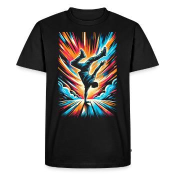 Cartwheeling Gymnastique Gymnaste Costume Roue de charrette - T-shirt Premium bio Homme - noir - Devant - Nico (187cm)