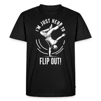 Cartwheeling Gymnastique Gymnaste Costume Roue de charrette - T-shirt Premium bio Homme - noir - Devant - Nico (187cm)