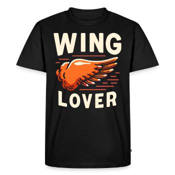 Ailes de poulet chaudes Ailes de poulet épicées Ailes de buffle - T-shirt Premium bio Homme - noir - Devant - Nico (187cm)