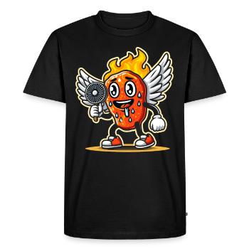 Ailes de poulet chaudes Ailes de poulet épicées Ailes de buffle - T-shirt Premium bio Homme - noir - Devant - Nico (187cm)