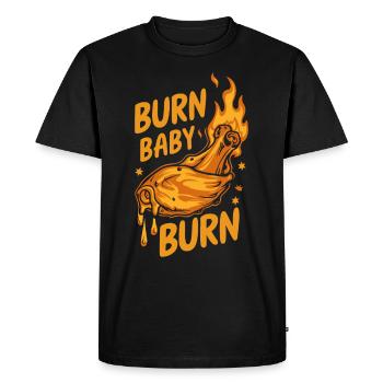 Ailes de poulet chaudes Ailes de poulet épicées Ailes de buffle - T-shirt Premium bio Homme - noir - Devant - Nico (187cm)
