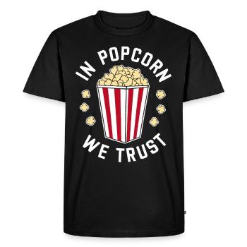 Dicton de pop-corn amusant, pop-corn en rafale - T-shirt Premium bio Homme - noir - Devant - Nico (187cm)