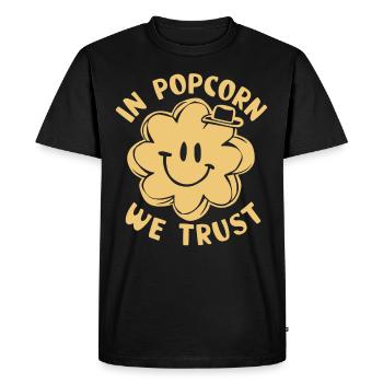 Dicton de pop-corn amusant, pop-corn en rafale - T-shirt Premium bio Homme - noir - Devant - Nico (187cm)