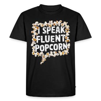 Dicton de pop-corn amusant, pop-corn en rafale - T-shirt Premium bio Homme - noir - Devant - Nico (187cm)