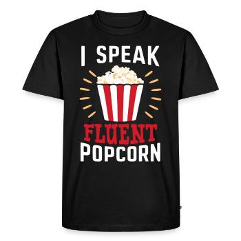 Dicton de pop-corn amusant, pop-corn en rafale - T-shirt Premium bio Homme - noir - Devant - Nico (187cm)