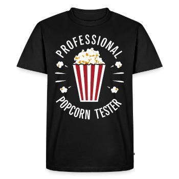 Dicton de pop-corn amusant, pop-corn en rafale - T-shirt Premium bio Homme - noir - Devant - Nico (187cm)