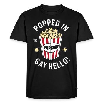 Dicton de pop-corn amusant, pop-corn en rafale - T-shirt Premium bio Homme - noir - Devant - Nico (187cm)