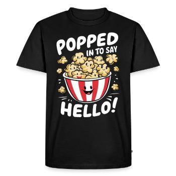 Dicton de pop-corn amusant, pop-corn en rafale - T-shirt Premium bio Homme - noir - Devant - Nico (187cm)