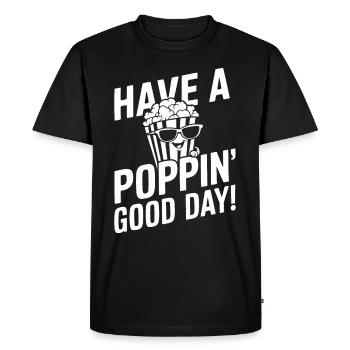 Dicton de pop-corn amusant, pop-corn en rafale - T-shirt Premium bio Homme - noir - Devant - Nico (187cm)