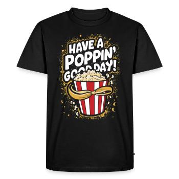 Dicton de pop-corn amusant, pop-corn en rafale - T-shirt Premium bio Homme - noir - Devant - Nico (187cm)