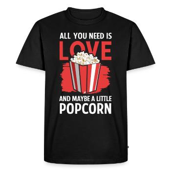 Dicton de pop-corn amusant, pop-corn en rafale - T-shirt Premium bio Homme - noir - Devant - Nico (187cm)