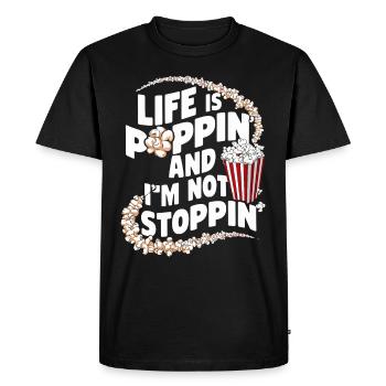 Dicton de pop-corn amusant, pop-corn en rafale - T-shirt Premium bio Homme - noir - Devant - Nico (187cm)