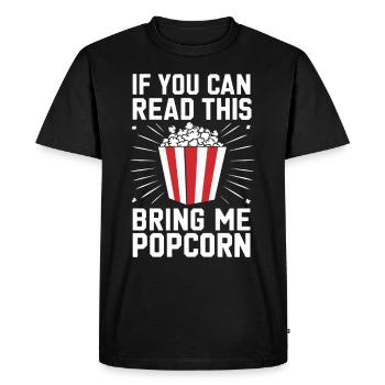 Dicton de pop-corn amusant, pop-corn en rafale - T-shirt Premium bio Homme - noir - Devant - Nico (187cm)