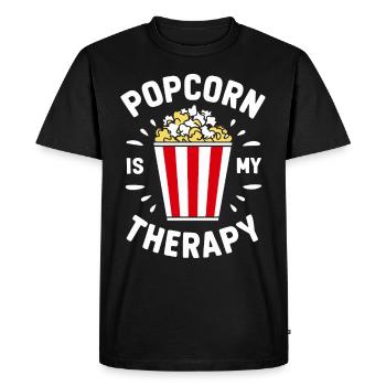 Dicton de pop-corn amusant, pop-corn en rafale - T-shirt Premium bio Homme - noir - Devant - Nico (187cm)