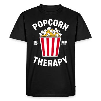 Dicton de pop-corn amusant, pop-corn en rafale - T-shirt Premium bio Homme - noir - Devant - Nico (187cm)