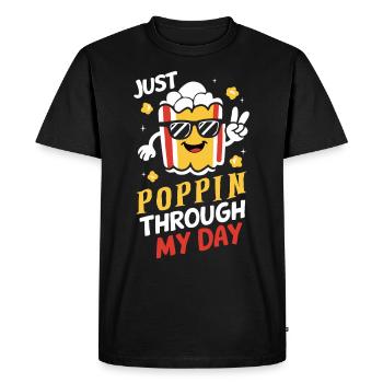 Dicton de pop-corn amusant, pop-corn en rafale - T-shirt Premium bio Homme - noir - Devant - Nico (187cm)