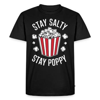 Dicton de pop-corn amusant, pop-corn en rafale - T-shirt Premium bio Homme - noir - Devant - Nico (187cm)