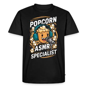 Dicton de pop-corn amusant, pop-corn en rafale - T-shirt Premium bio Homme - noir - Devant - Nico (187cm)