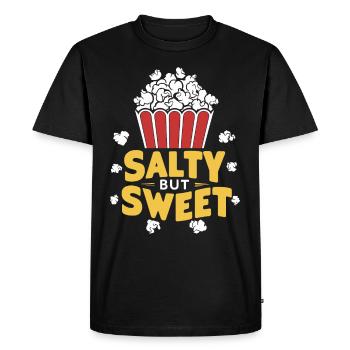 Dicton de pop-corn amusant, pop-corn en rafale - T-shirt Premium bio Homme - noir - Devant - Nico (187cm)